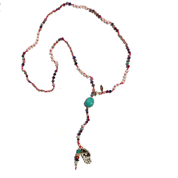 Handwoven Rosary Pearl Necklace