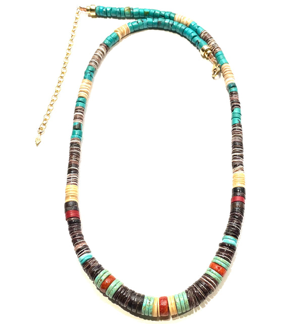 Collier Long Puka Turquoise 2